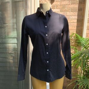 Banana Republic black shirt with white polkadots